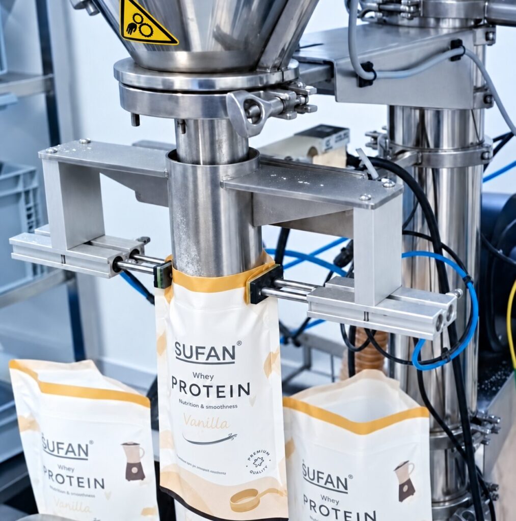 Šnekový dávkovač na protein